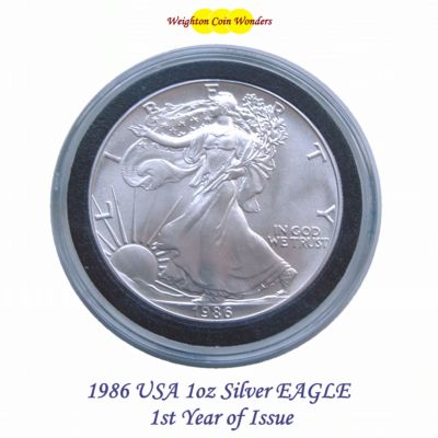 1986 USA 1oz Silver Eagle – 1st Year of Issue